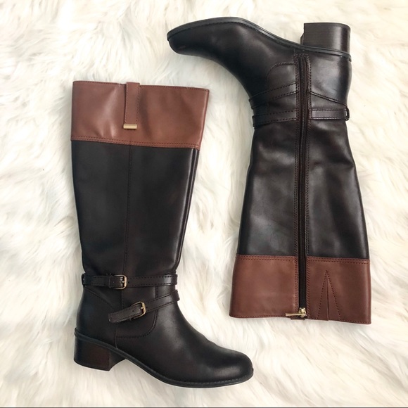 Bandolino Shoes - [Bandolino] Dark Brown Two Toned Leather Boots